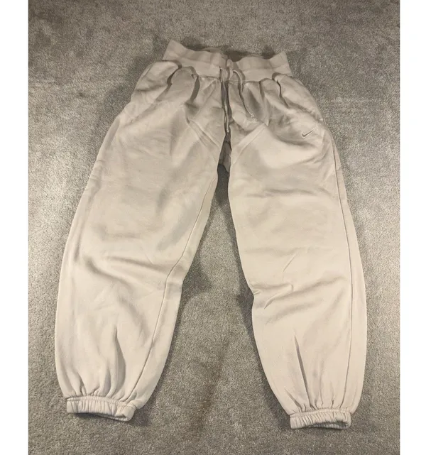 Nike Sportswear Phoenix Fleece High Waisted Oversized Sweatpants Womens M Beige - Image 3