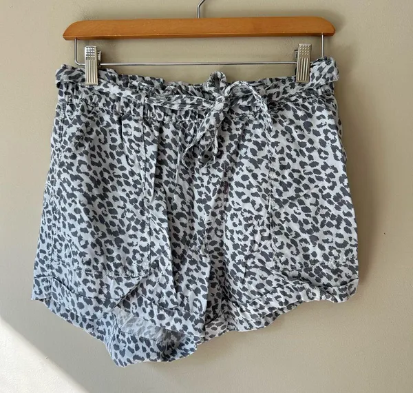 Aerie High Waist Leopard Print Shorts - Black and White - Image 2
