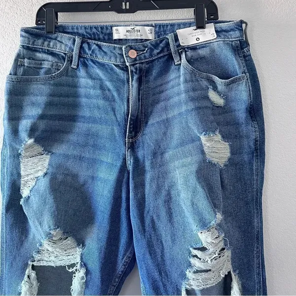 Hollister‎ Women's Cotton Curvy High Rise Mom Distressed Jeans 32 - Image 4