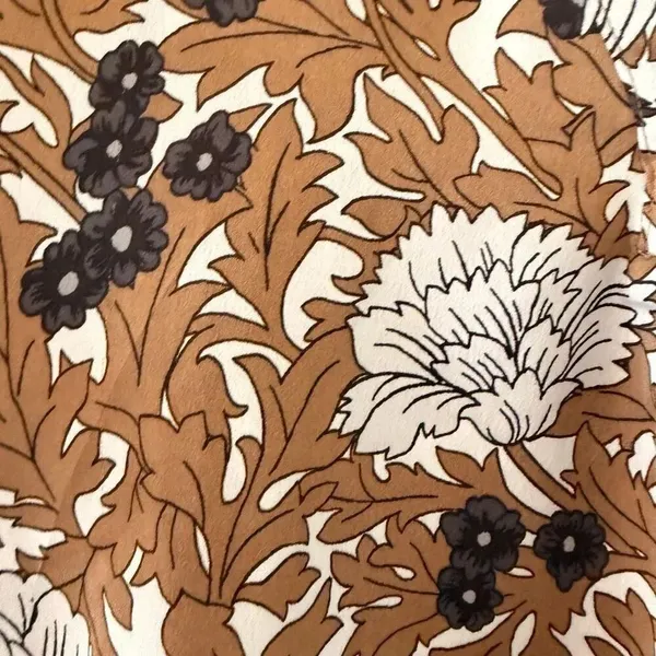 Ann Taylor Floral Mixed Media Pleat Front Gold Gray Office Career Top Sz MP - Image 7