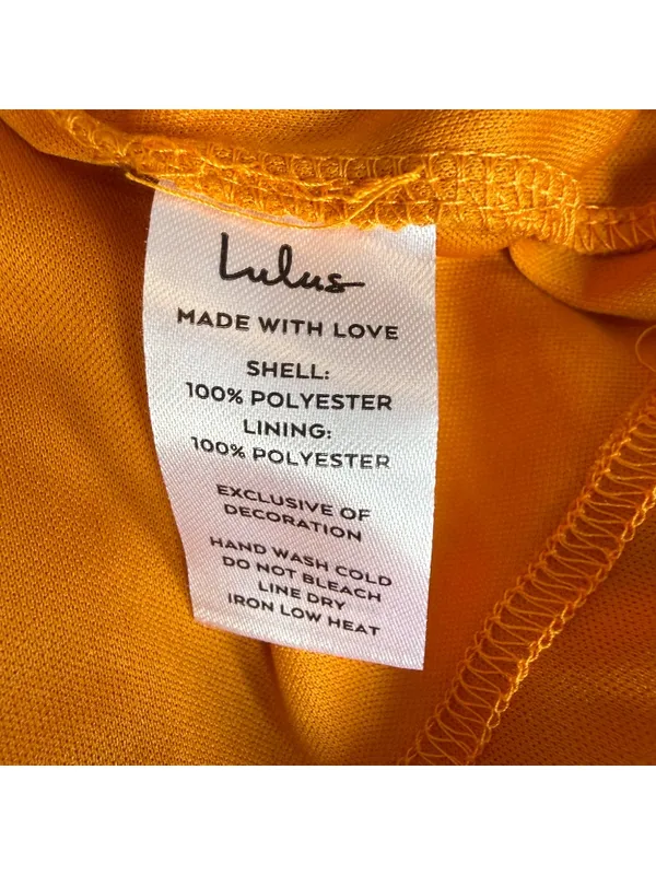 Lulus Never a Dull Moment Pleated Midi Dress Womens Small Marigold Yellow Ruffle - Image 5