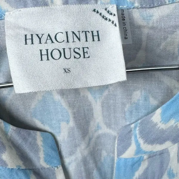 HYACINTH HOUSE Blue Ikat Zipper Zadie Maxi Dress XS - Image 6