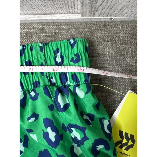 All In Motion XS Green Blue Leopard Print Active Lined Shorts - Image 6