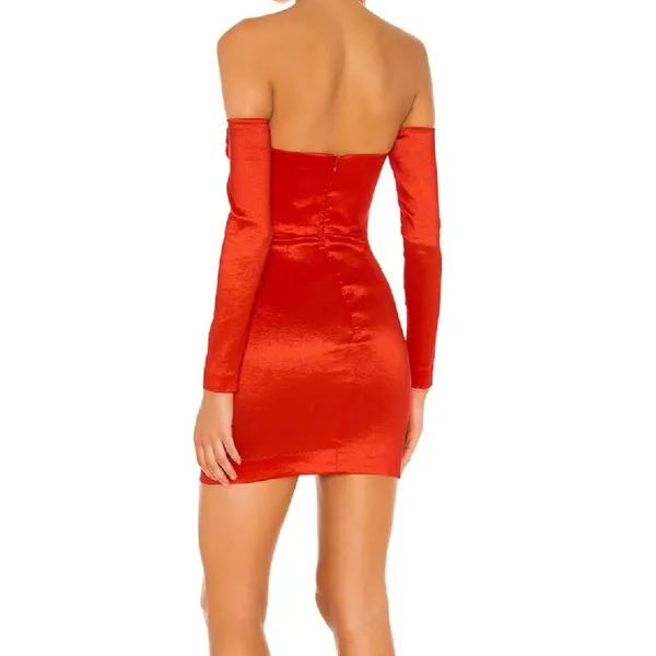 Lovers + Friends Aylah Red Long Sleeve Strapless Mini Dress size Medium $168 - Image 14