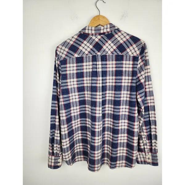 J.Crew Women's Plaid Shirt Homespun Boy Fit Popover Blouse 100% Cotton Size M - Image 6