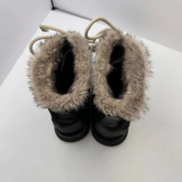 Sorel Explorer Joan Suede Winter Boots Womens Size 10 Black Faux Fur Waterproof - Image 5
