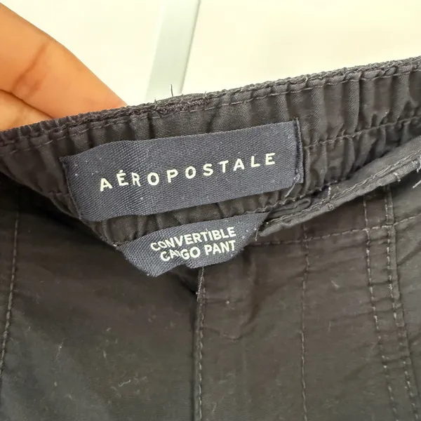 Aeropostale sz XS Convertible Cargo Pants Black ‎ Goth Grunge Utility Techwear - Image 4