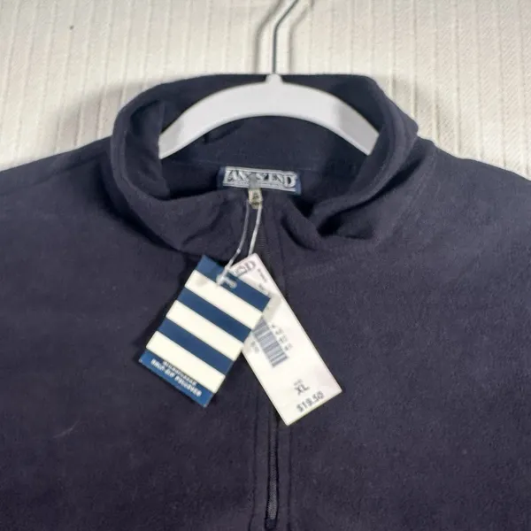 LANDS' END WOMEN'S BLACK PULLOVER FLEECE 1/4 ZIP CLOSURE SZ XL - Image 3