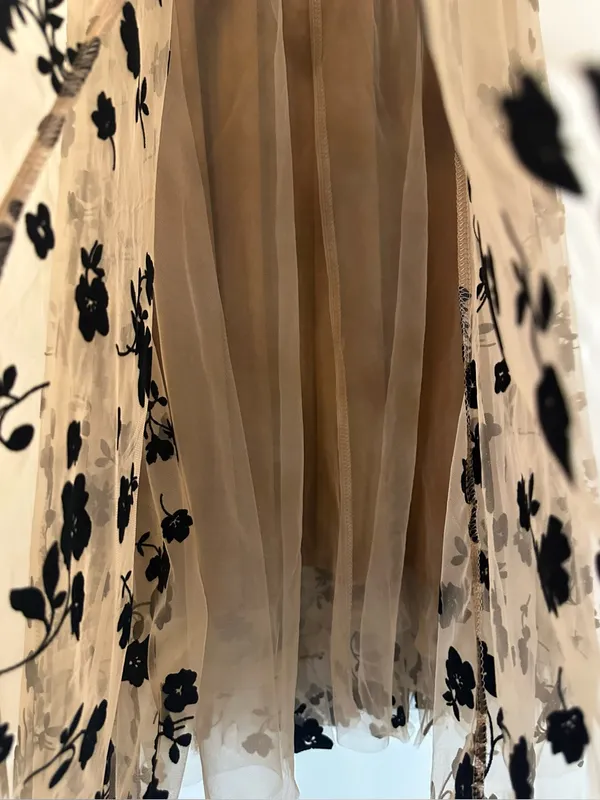 Chicwish 3D Floral Mesh Maxi A-Line Skirt - Image 6
