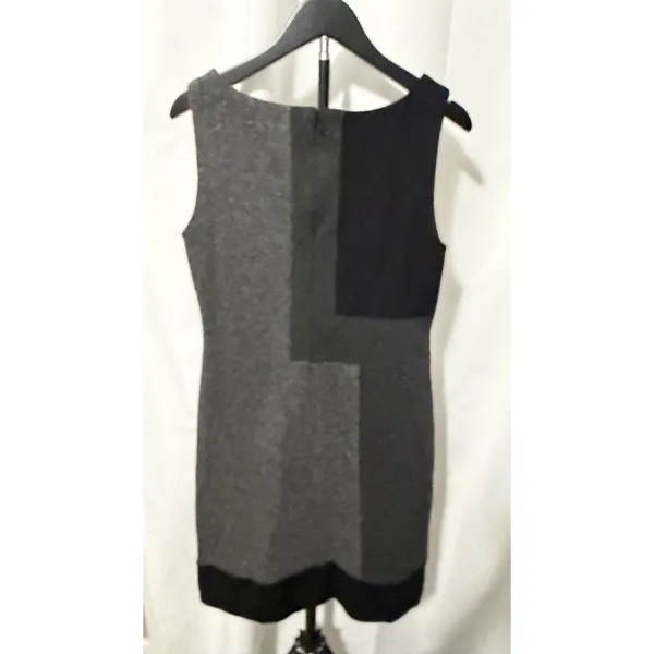 White House Black Market Womens Colorblock Sheath Dress Grey Black Size 4 - Image 3