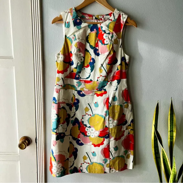 Boden• NWT•Mod Retro Print Sheath Dress• Sz 8 - Image 2