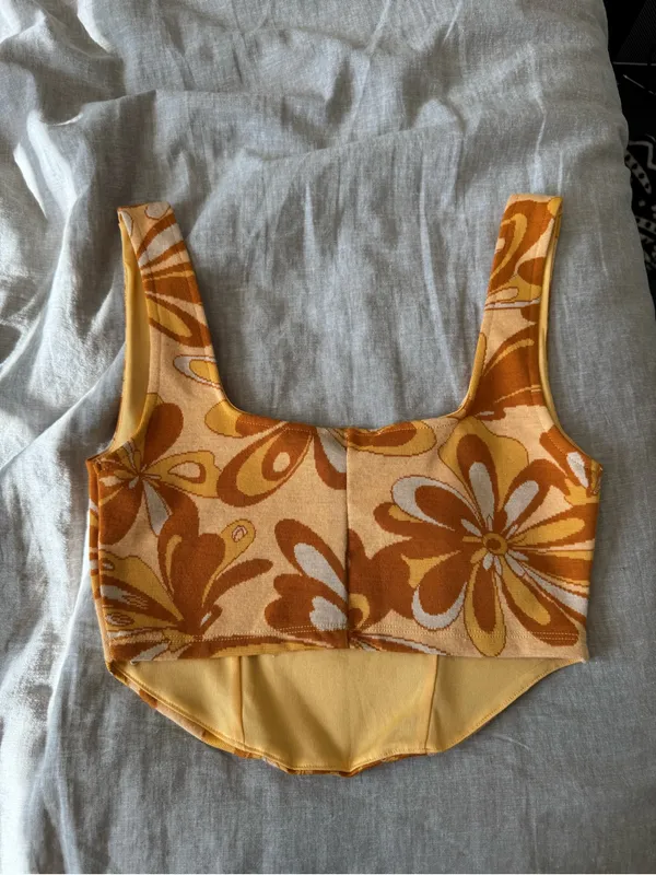 NWT Zara Butter Yellow Cropped Corset Top - Image 3