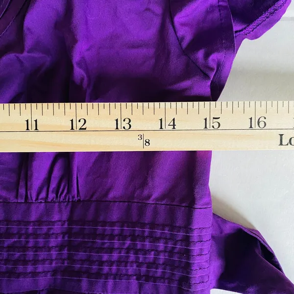 VTG Y2K dELiA*s Purple Short Sleeve Cotton Blend V Neck Belted Dress Sz M - Image 6