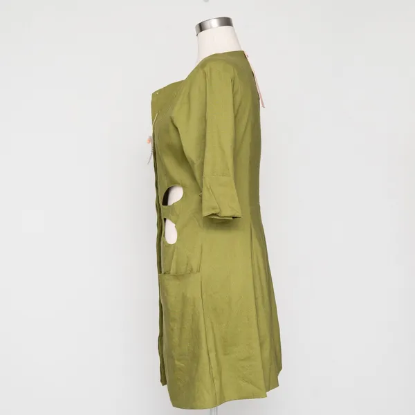 CULT GAIA - Alexandra Linen Blend‎ Cutout Sheath Dress - Image 11