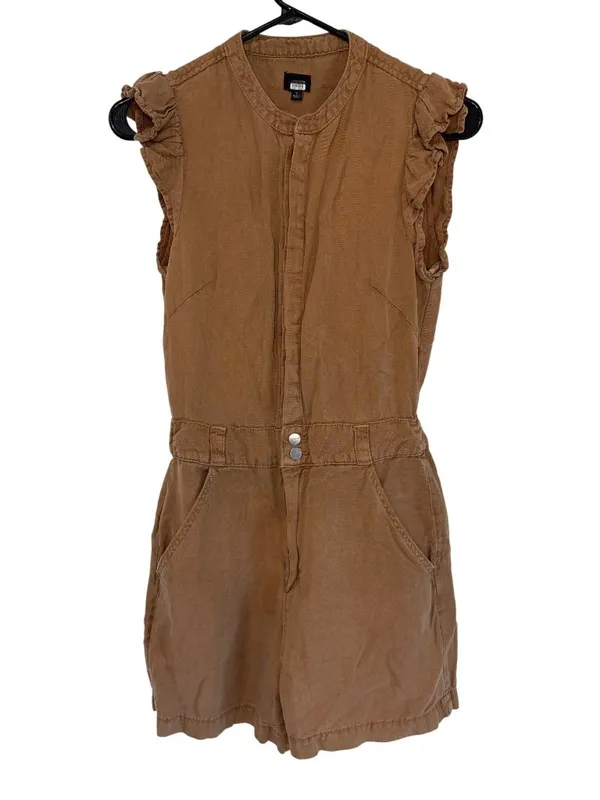 Joe's Jeans Emilia Romper in Small Tan Brown Womens Shortalls Outfit - Image 4