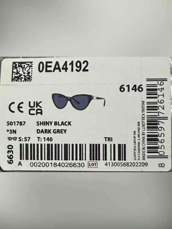 Emporio Armani Black‎ Cat-Eye Sunglasses with Case and Accessories - Image 4