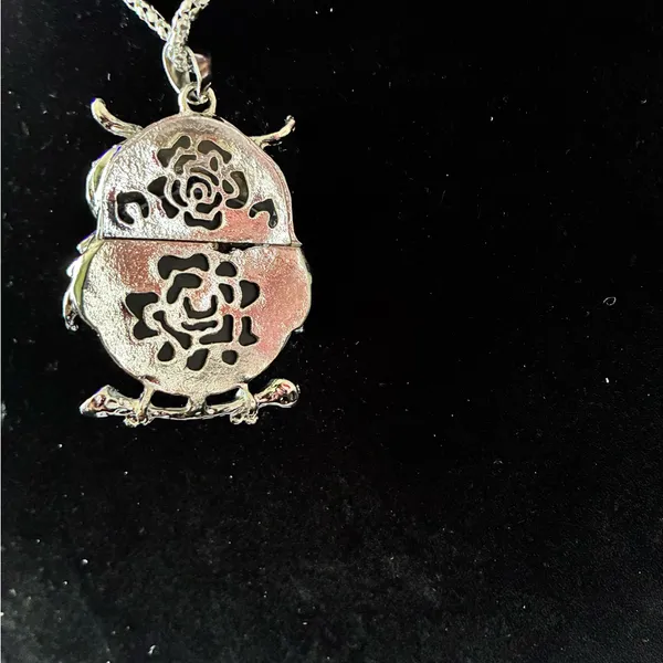 Elegant Blue Owl Pendant Necklace - Image 5
