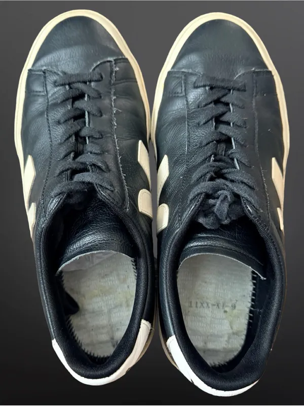 VEJA Campo Black & White Leather Sneakers — Women’s 10 - Image 13