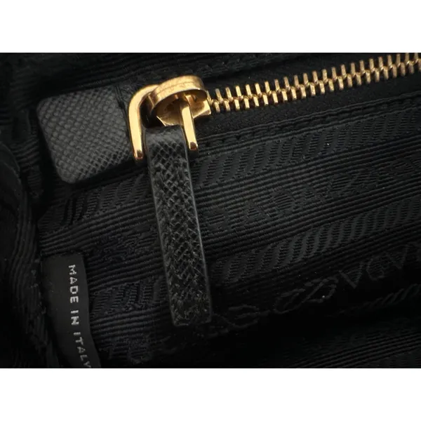 Prada black gold triangle nylon pouch toiletry cosmetic‎ case bag - Image 10