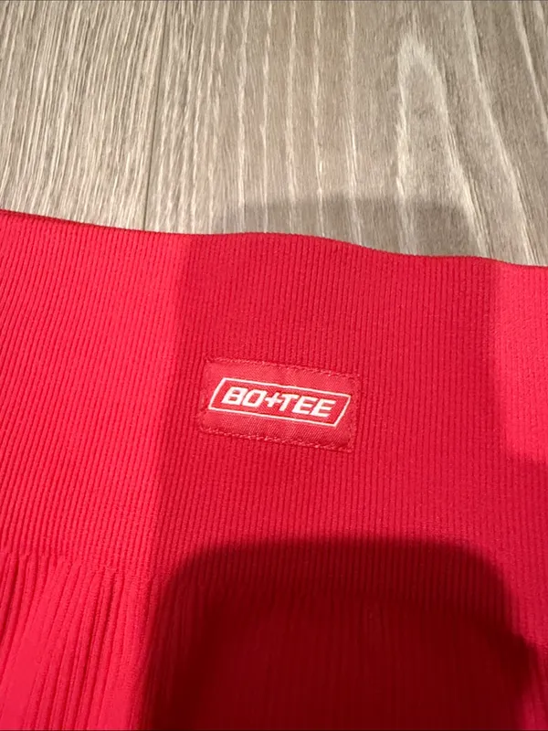 Bo+Tee Strong Ribbed Butt Lifting Leggings Size Small - Hot Pink - Image 6