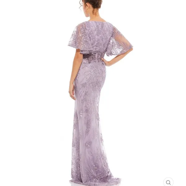 Mac Duggal $798 67493 Womens VINTAGE FLUTTER SLEEVE EVENING GOWN Dress - Image 5