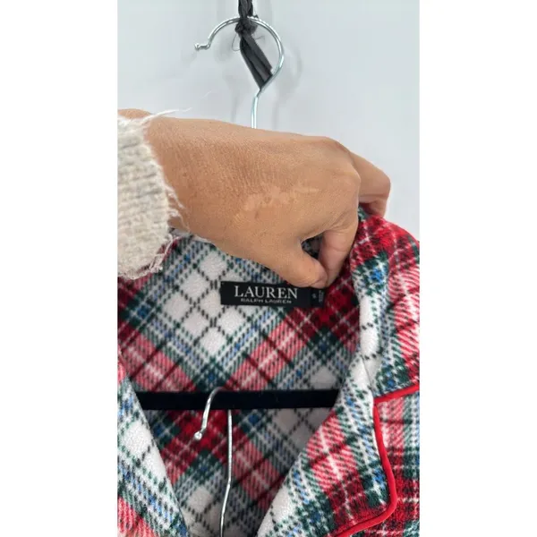 Lauren Ralph Lauren 2-Pc. Fleece Pajamas Set, Plaid, Size S holiday classic - Image 4