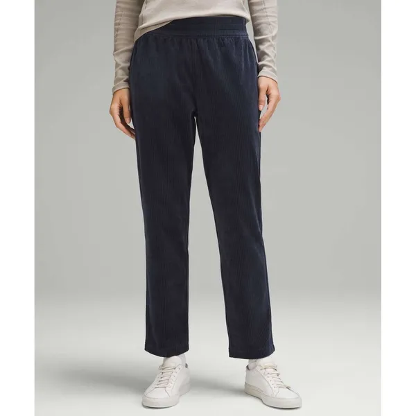 Lululemon‎ Scuba Mid-Rise Wide-Leg Pant 7/8 Length *Velvet Cord True Navy Size 6 - Image 2