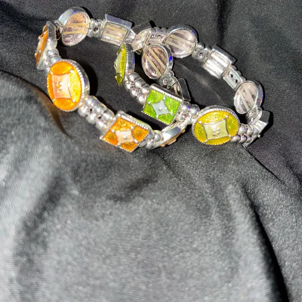 Colorful Geometric Bracelets Orange - Image 2