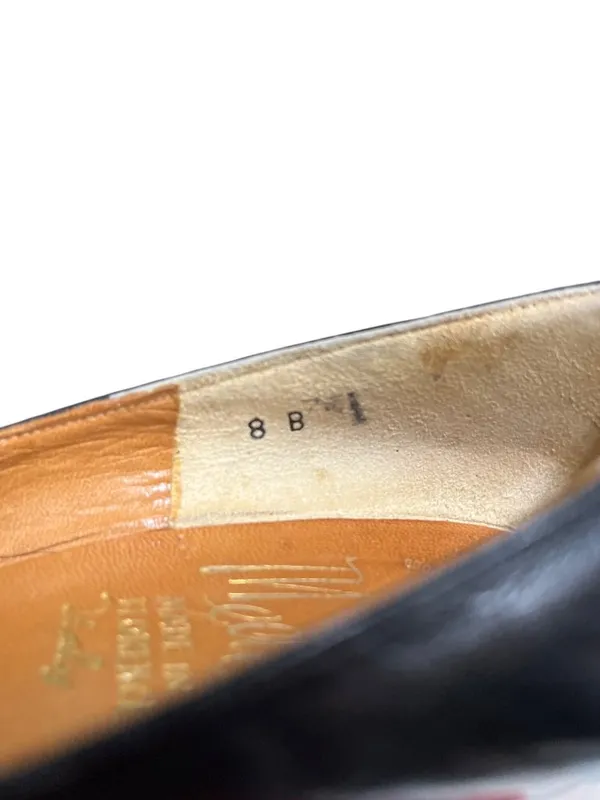 Medici Florence Italy VTG wms black leather gold bit slip dress loafers sz 8B SK - Image 8