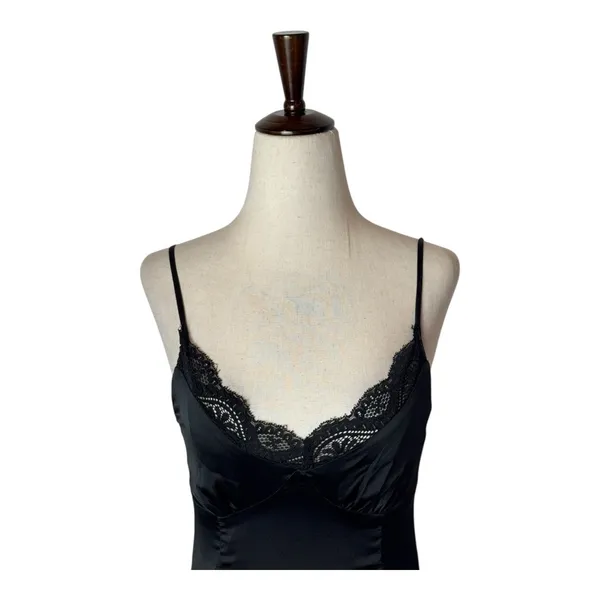 Princess Polly Dress Women 2 Black‎ Satin Lace Trim Slip Mini Sexy Whimsigoth - Image 4