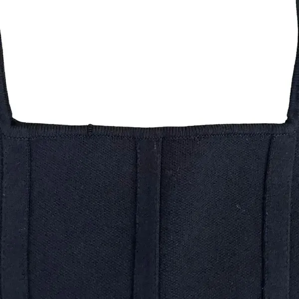 ZARA Knit Stretchy Cropped Cami Tank Top Black Bustier SZ S #1137 - Image 2