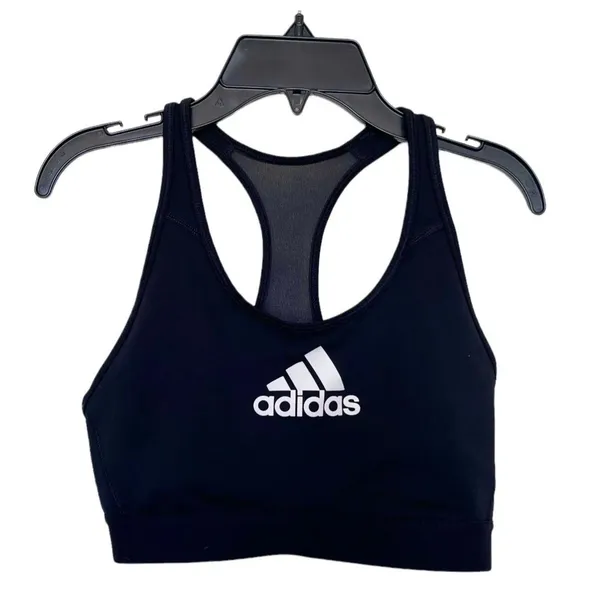 Adidas Top Cropped Activewear Sz Small Womens Sports Bra Logo Mesh Work Out Gym - Image 4