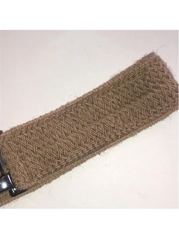 Vintage Woven Tan Belt with Dark Metal Buckle - Image 4