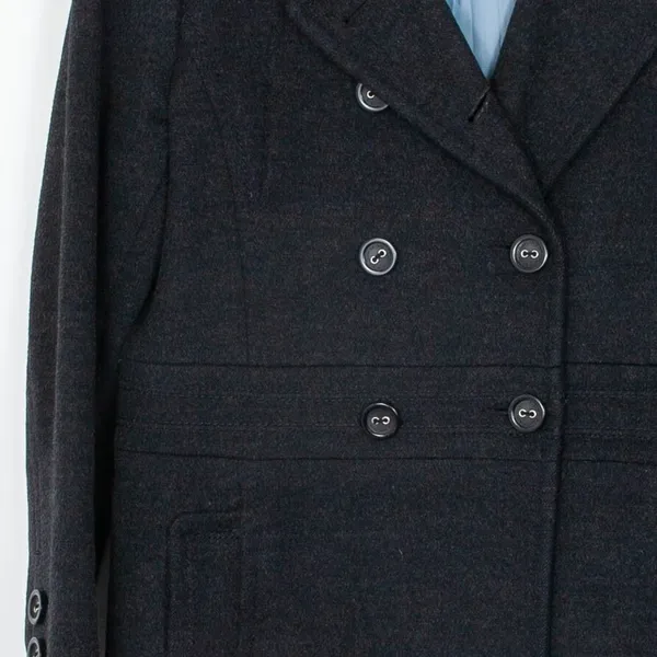 Calvin Klein Womens Wool Blend Pea Coat Jacket Size‎ 8 Gray Classic Quiet Luxury - Image 4