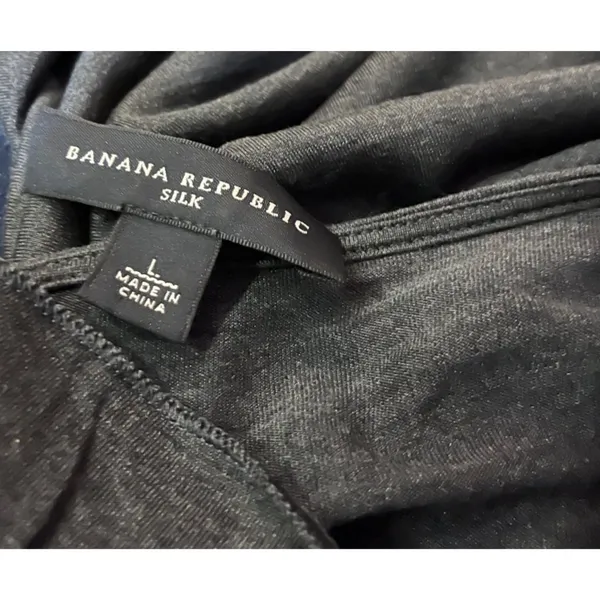 Banana Republic Silk Blouse Womens L Used Dark Gray - Image 7