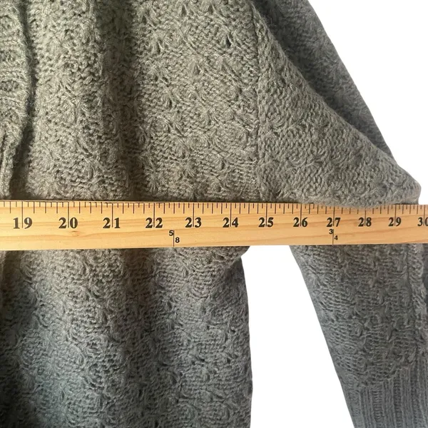 Design History Large Green Chunky Cable Knit Open Front‎ Duster Cardigan Sweater - Image 8