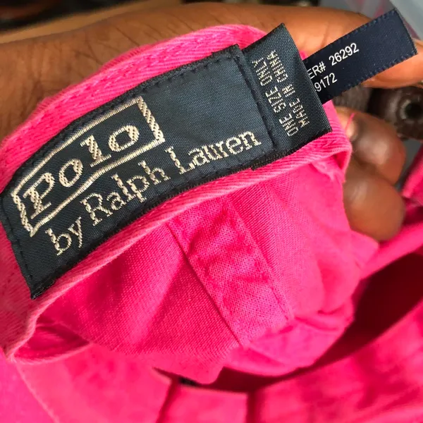 POLO RALPH LAUREN Baseball Pink Cap Hat Adjustable Leather Buckle Strap Blue Pony Logo - Image 5