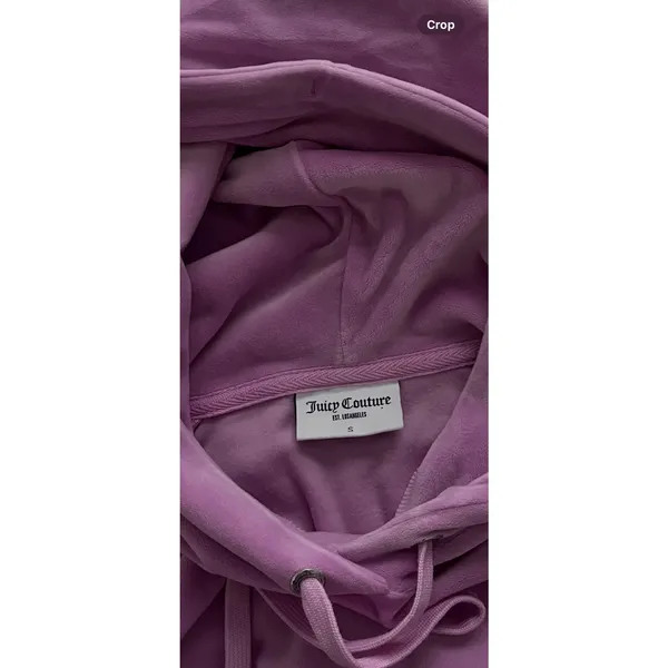 Juicy Couture OG Big Bling Crystal Logo Hoodie Jacket Pink Sz Small - Image 4