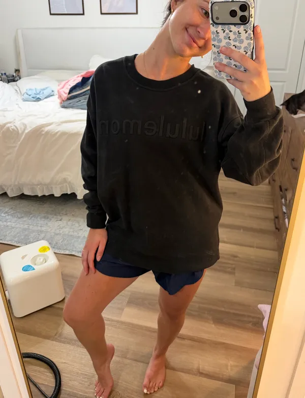 Lululemon Black Logo Crewneck Sweatshirt - Image 2