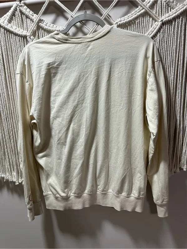 PINK Victoria's Secret Ivory Long-Sleeve Crewneck Sweatshirt - Image 4