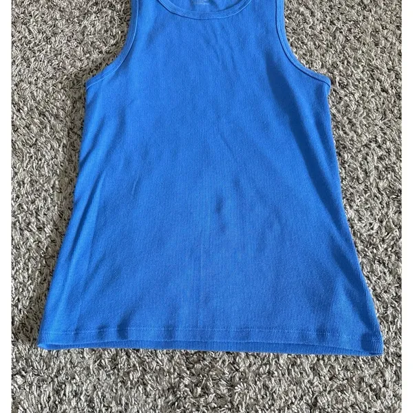 No Boundaries Women's Blue Ribbed Tank Top Size‎ Large - Image 4