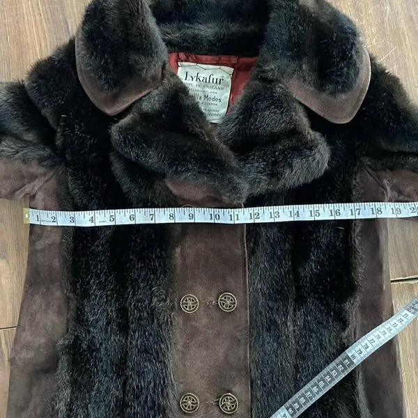 Lykafur Brown Faux Fur Coat for Women Vintage Tissavel France - Sz M w/S… - Image 6