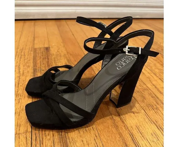 Franco Sarto Womens Damalis Faux Leather Open Toe Heels black size 8.5 - Image 4