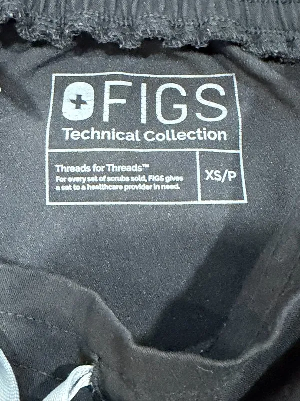 FIGS Yola High Rise Scrub Pants Black XS/P Nurse Healthcare Hospital Uniform - Image 5