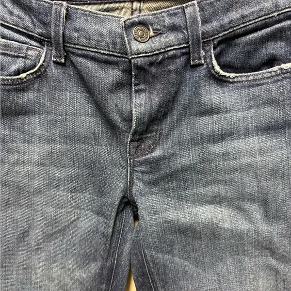 7 for all Mankind Bootcut Flared Jeans Women Size 26 Blue Distressed+Stretch - Image 9