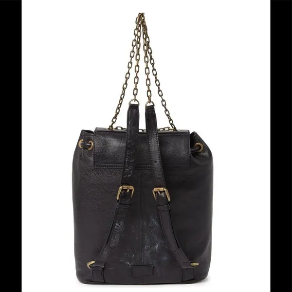 Frye Jade Studded‎ Leather Backpack, ADJUSTABLE Chain/Leather Strap, Black, NWT - Image 4