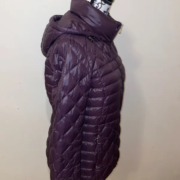 Lauren Ralph Lauren Quilted Feather Down Puffer Jacket Size Medium Deep Plum - Image 9