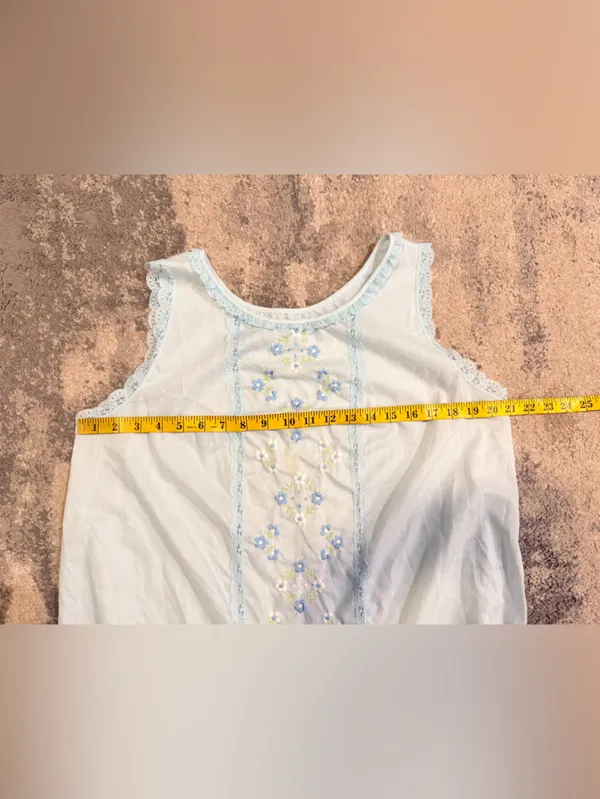 Gilead Vintage Light Blue Cotton Nightgown - Image 6