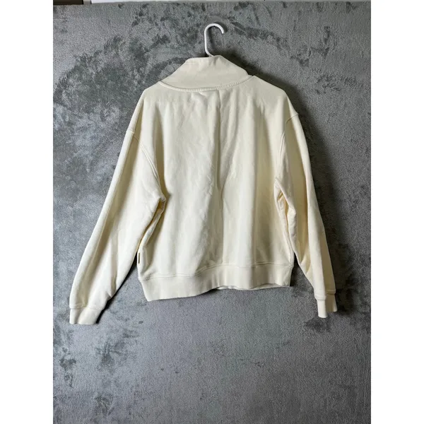 Varley Woods Sweat Sweatshirt Medium Ivory Cream Mock Neck Pullover‎ Athleisure - Image 7