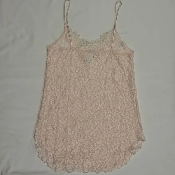Vintage 90s Night Magic Cinema Etoile Pink Lace Cami Slip Top M - Image 4